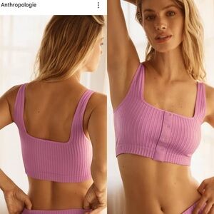By Anthropologie Seamless Snap Front Bra Sz Large XL Purple